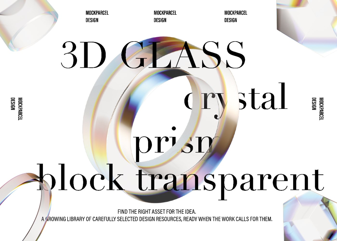 232 3D glass crystal prism block preview 1