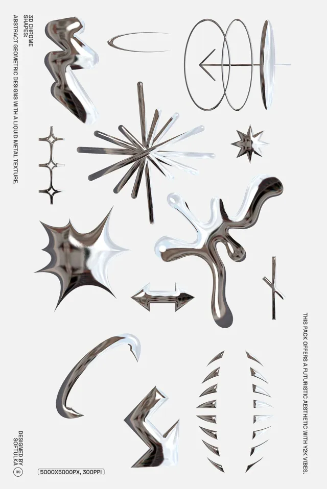 313 Abstract chrome-plated visual element icon &mdash; preview 4