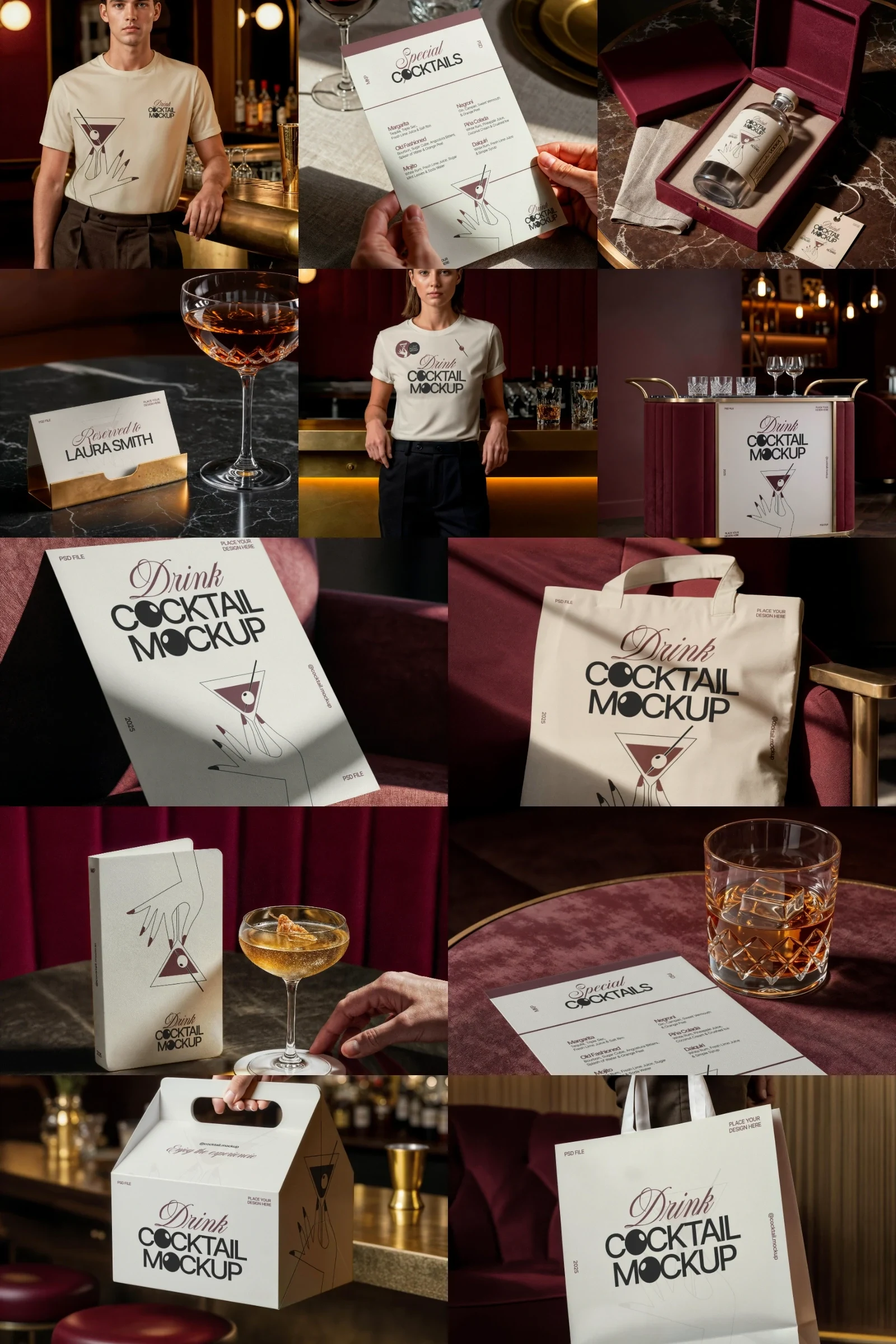 23 Restaurant Bar Canteen Packaging Logo Mockups preview 04