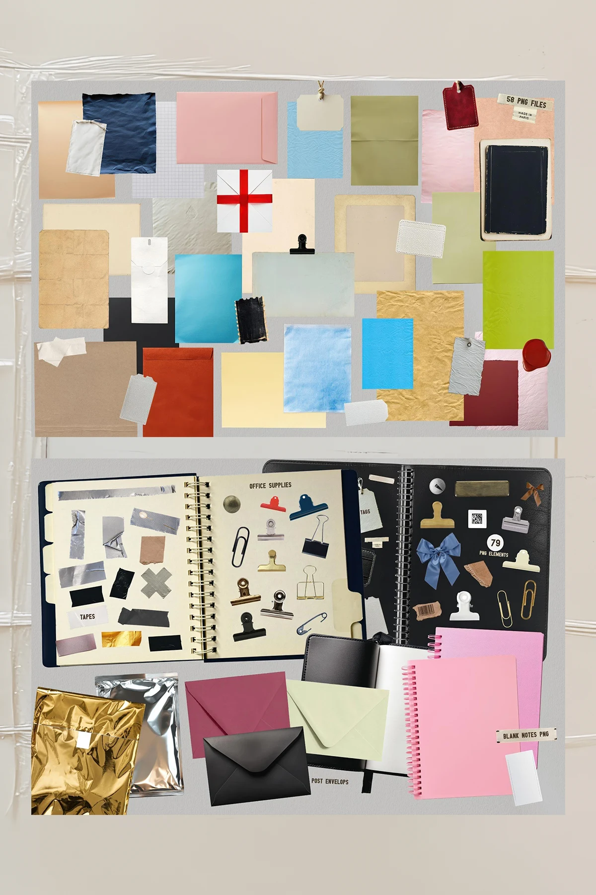 Retro sticky note paper elements &mdash; preview 6