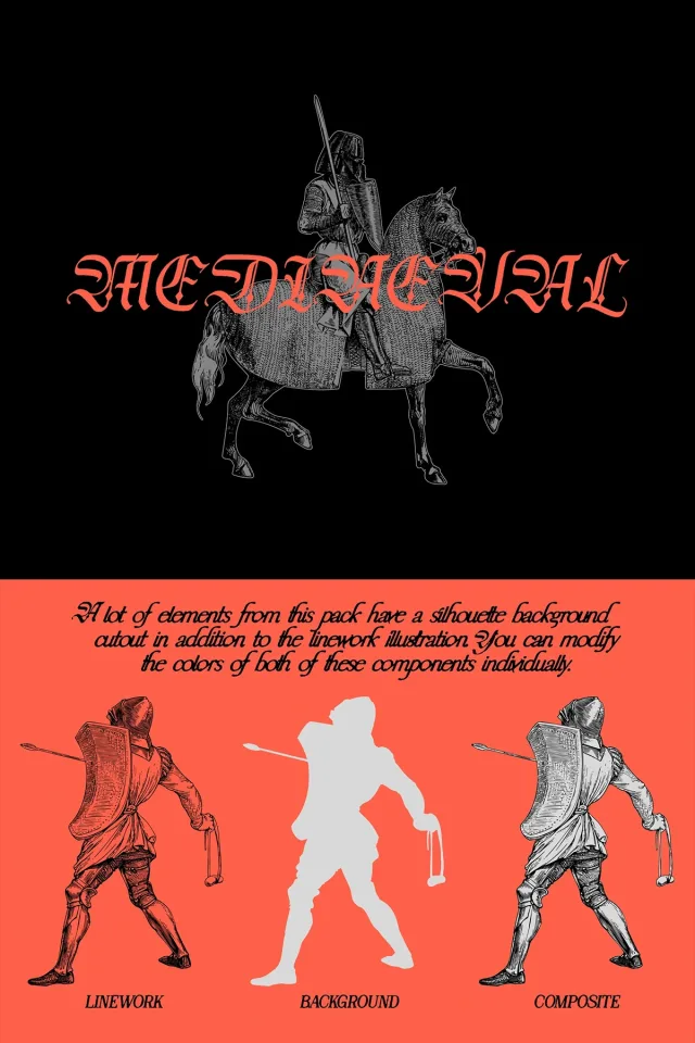 Medieval knight Decoration Pack &mdash; preview 2