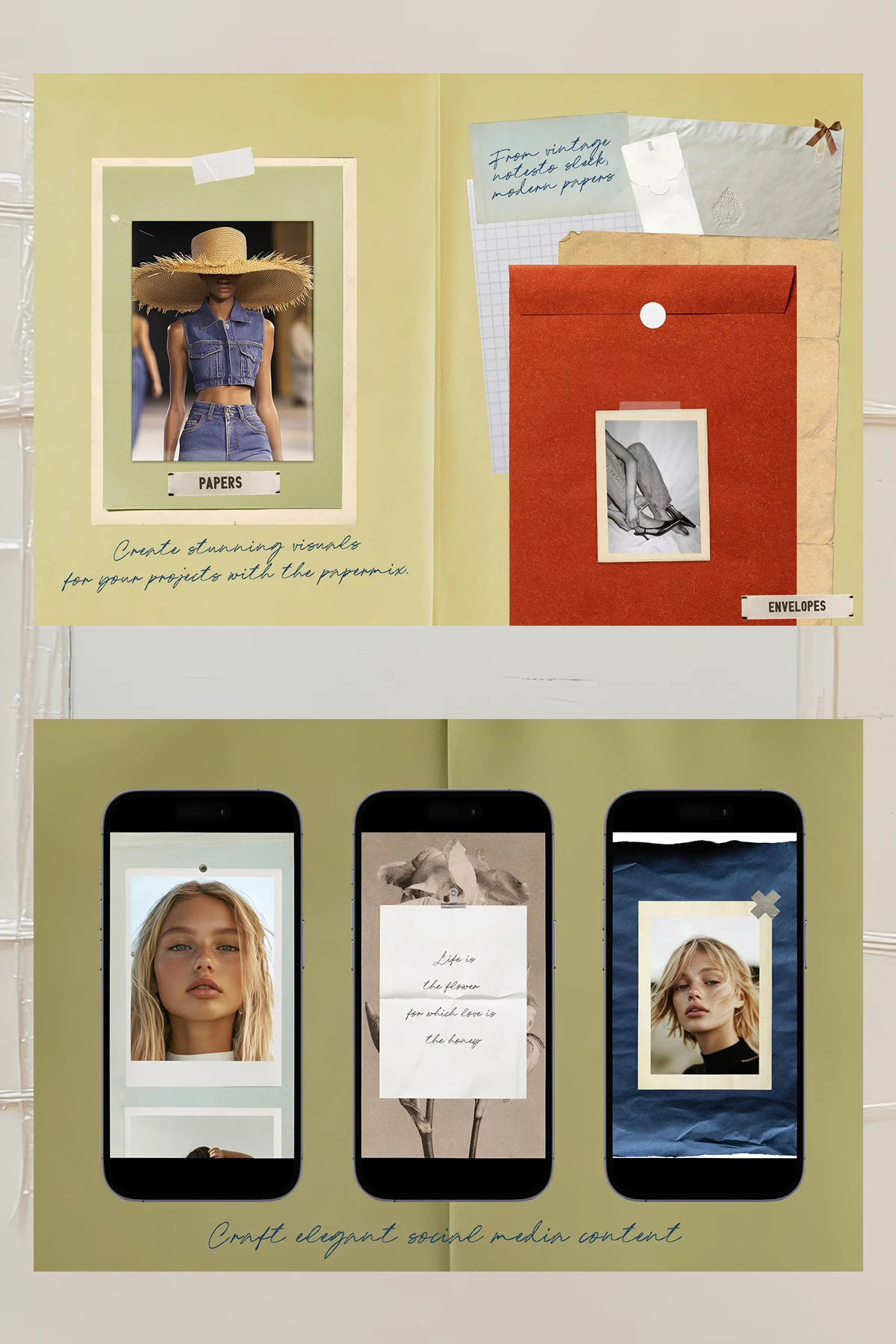 Retro sticky note paper elements &mdash; preview 8