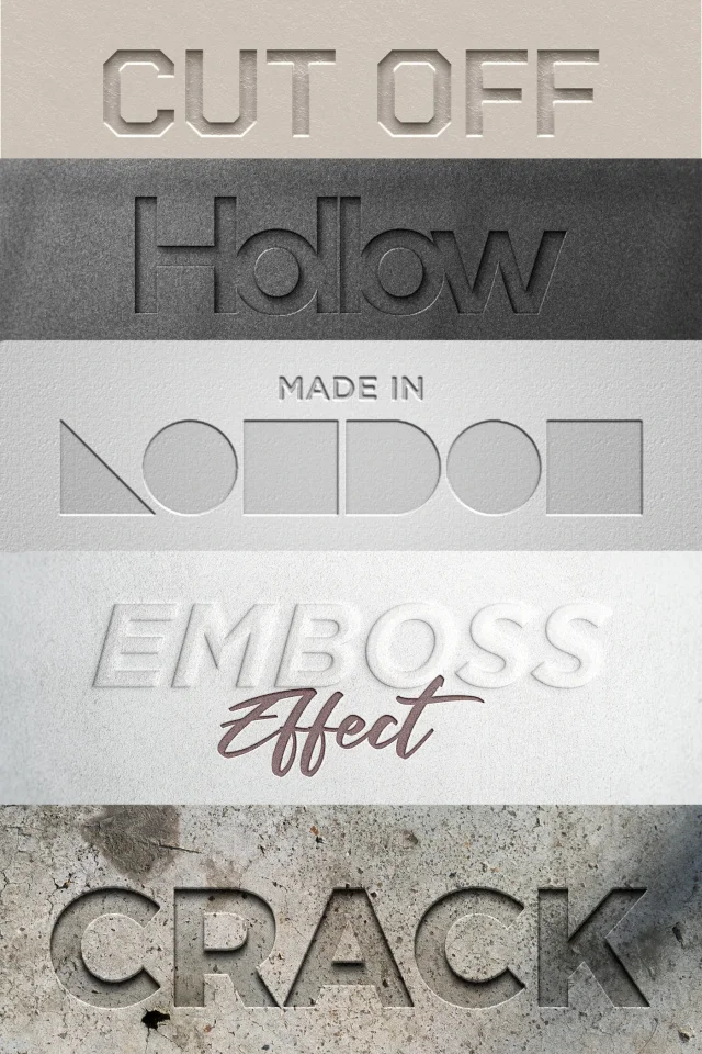 45 Font embossed printing texture effect preview 1
