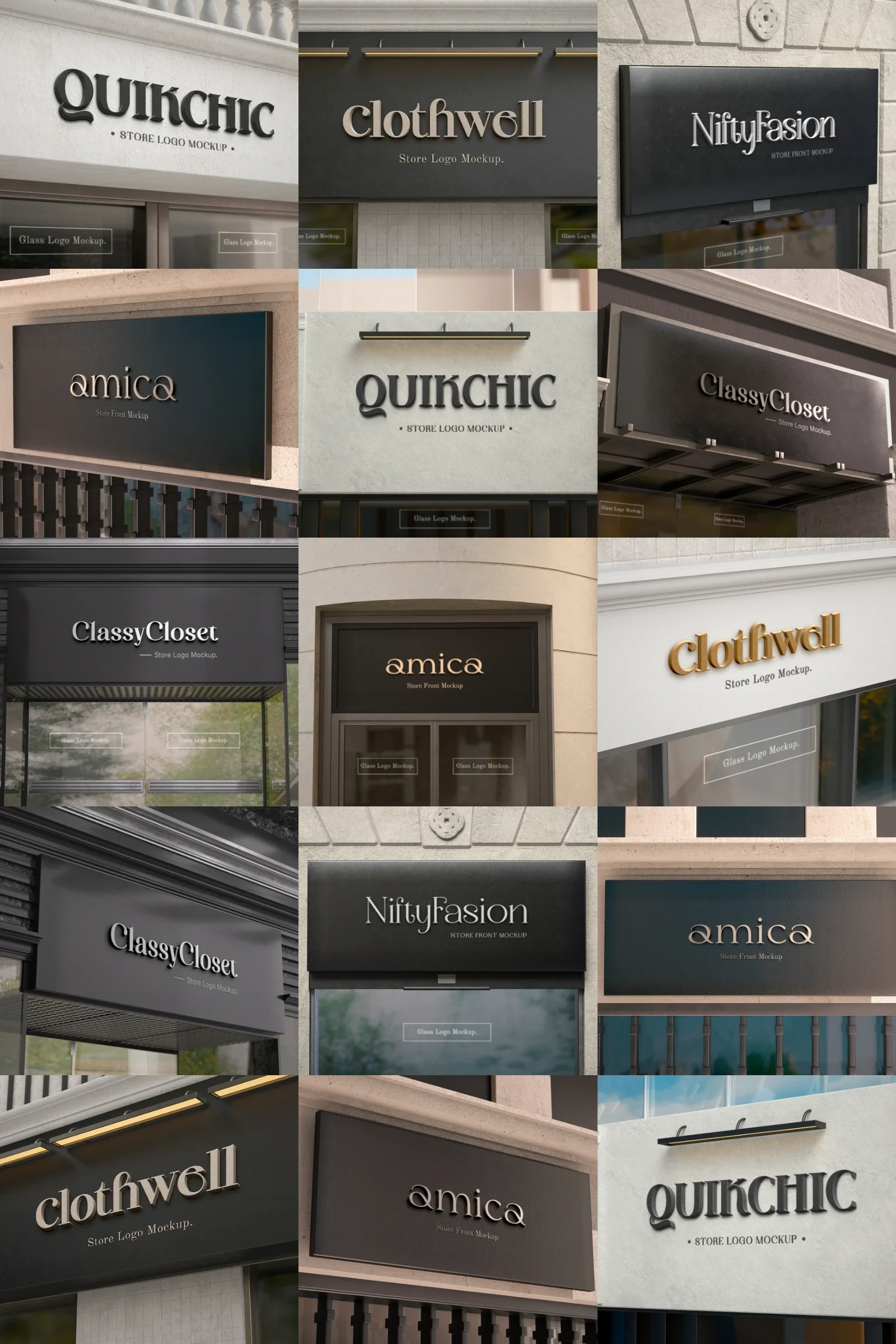 30 Style modern storefront metal signboard preview 04