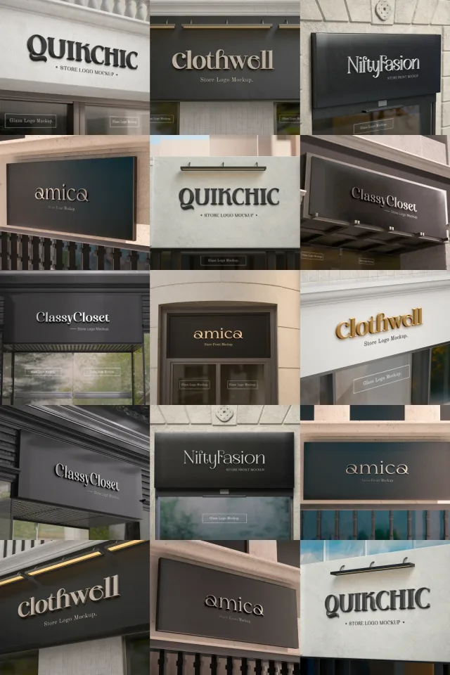 30 Style modern storefront metal signboard preview 04