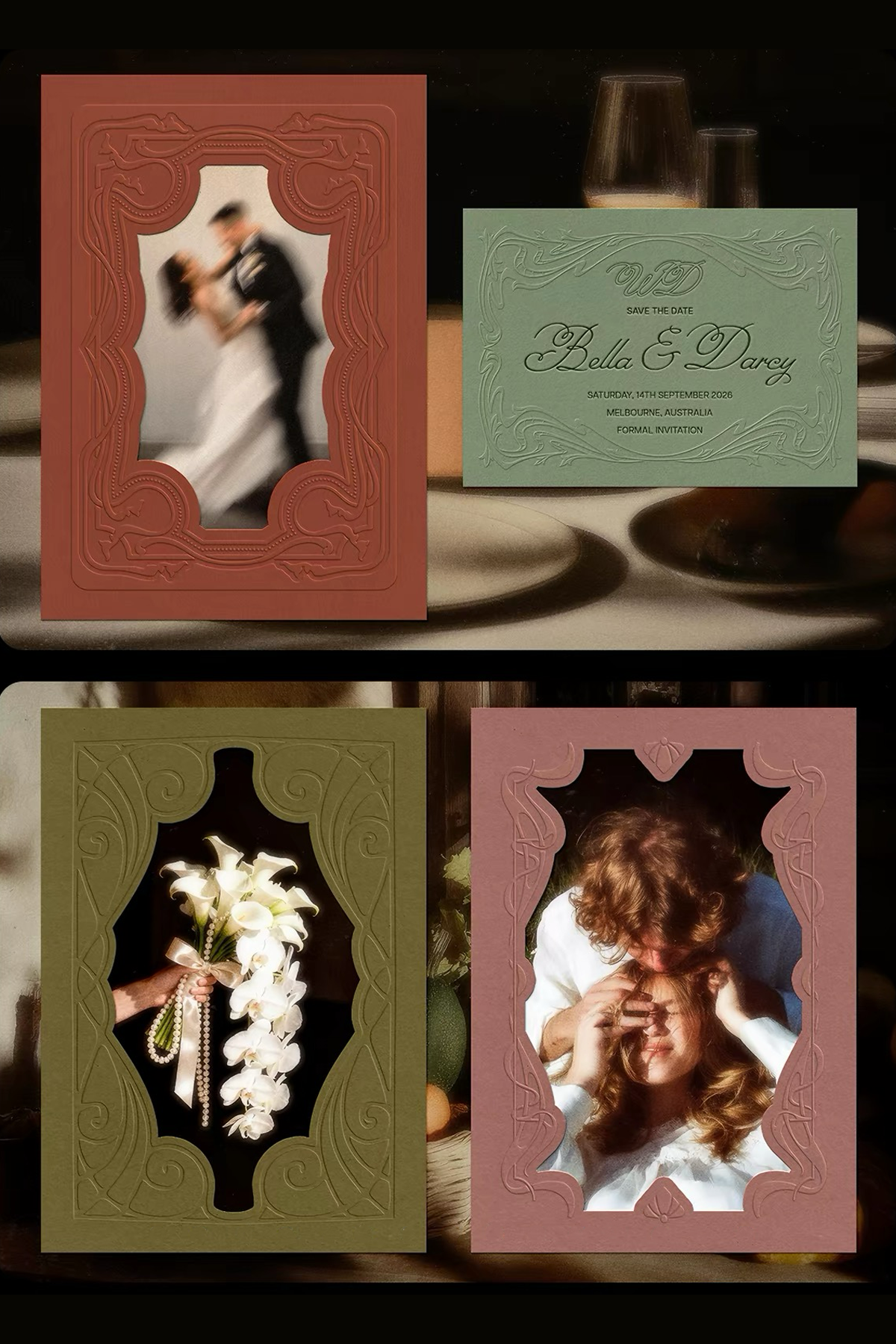Art Nouveau style paper texture border preview 2