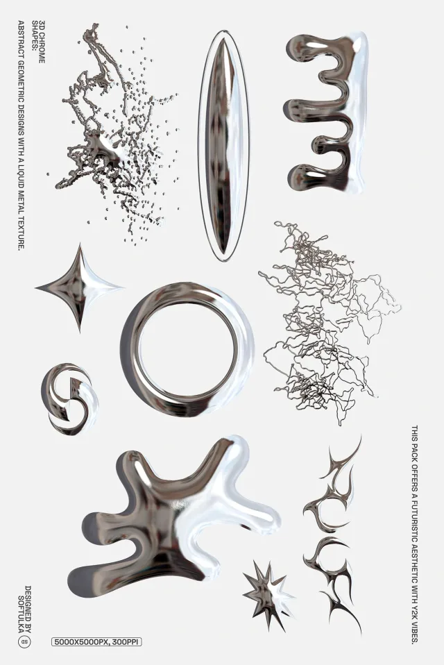 313 Abstract chrome-plated visual element icon &mdash; preview 5