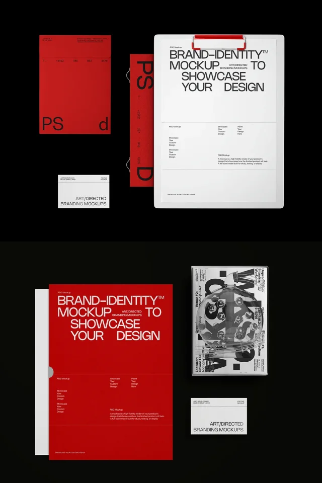 Red minimalist luxury premium office brand VI set &mdash; preview 2