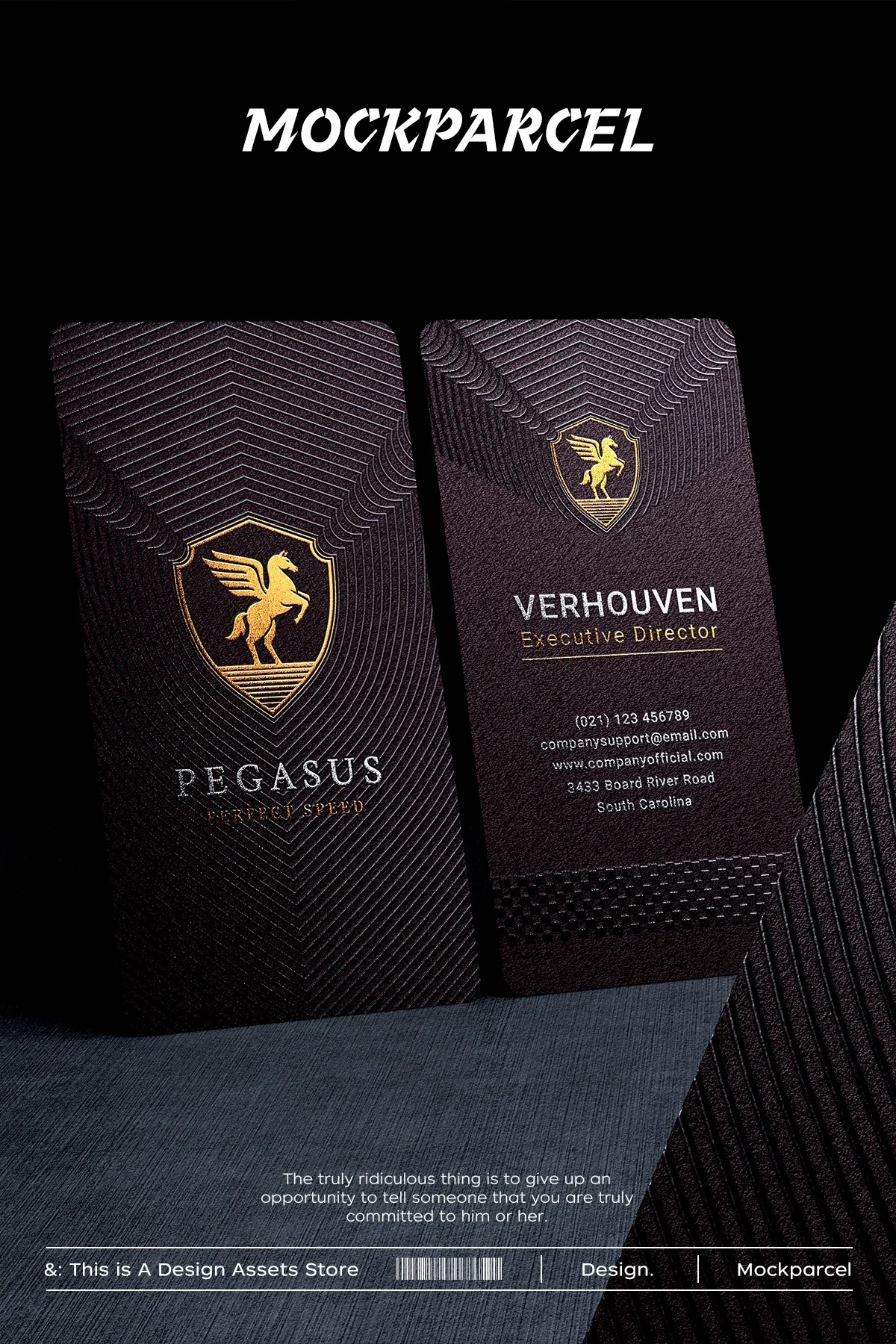 12 Luxury Gold Foil Embossed Business Card Mockups PSD