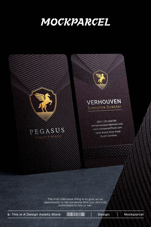 12 Luxury Gold Foil Embossed Business Card Mockups PSD