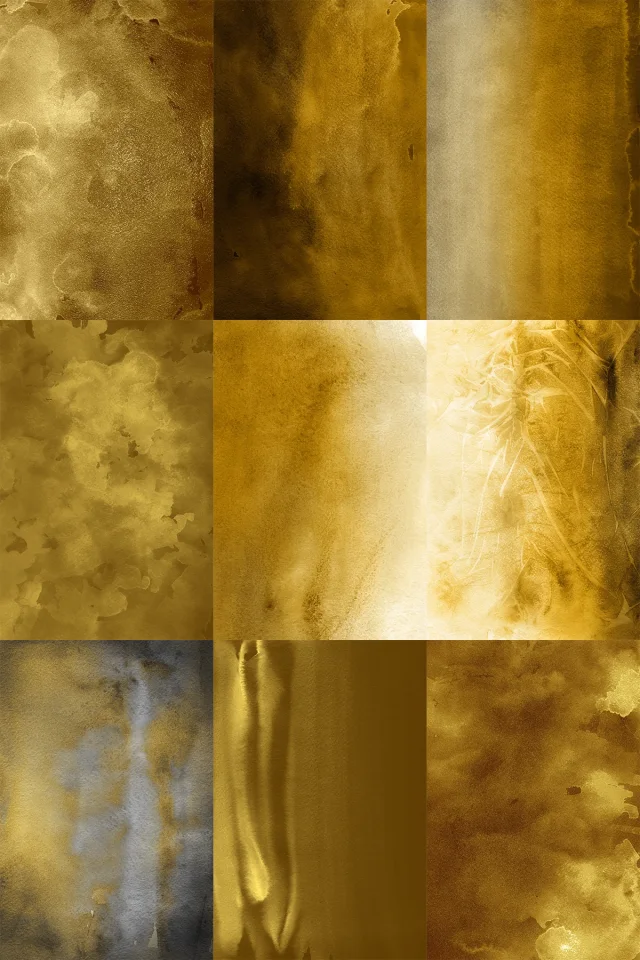 32 Golden Watercolor smudged texture &mdash; preview 5