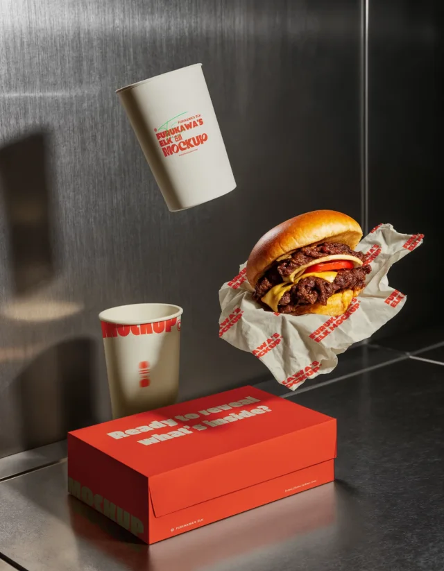 Fast food hamburger brand packaging Mockup &mdash; preview 8