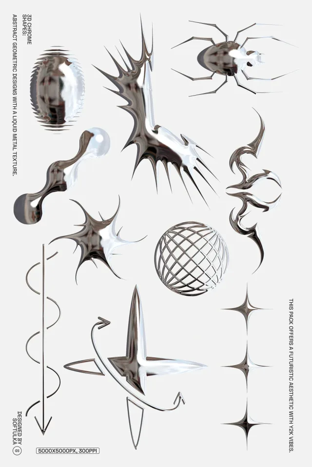 313 Abstract chrome-plated visual element icon &mdash; preview 2