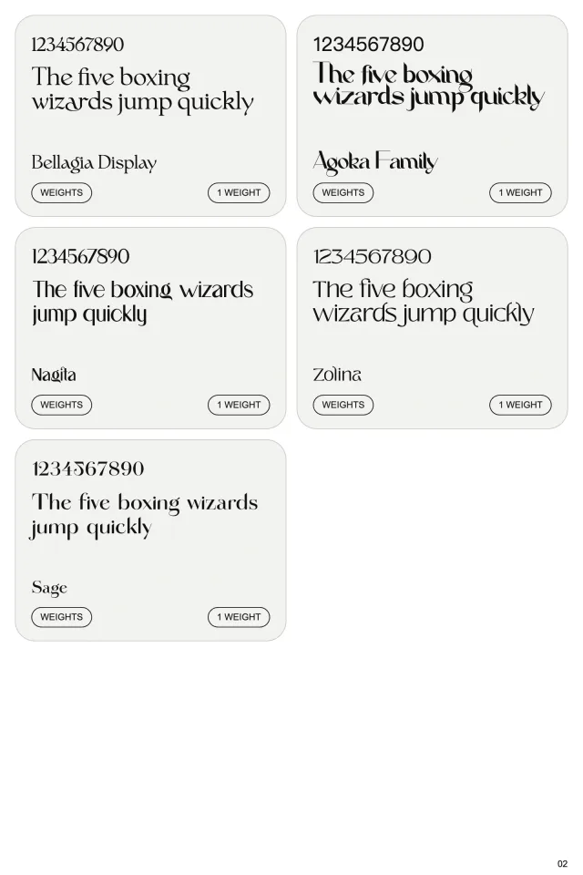 12 Selected English serif fonts font preview 02
