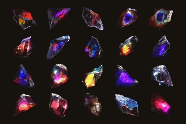 20 Refracted colorful raw stone gemstone preview 4