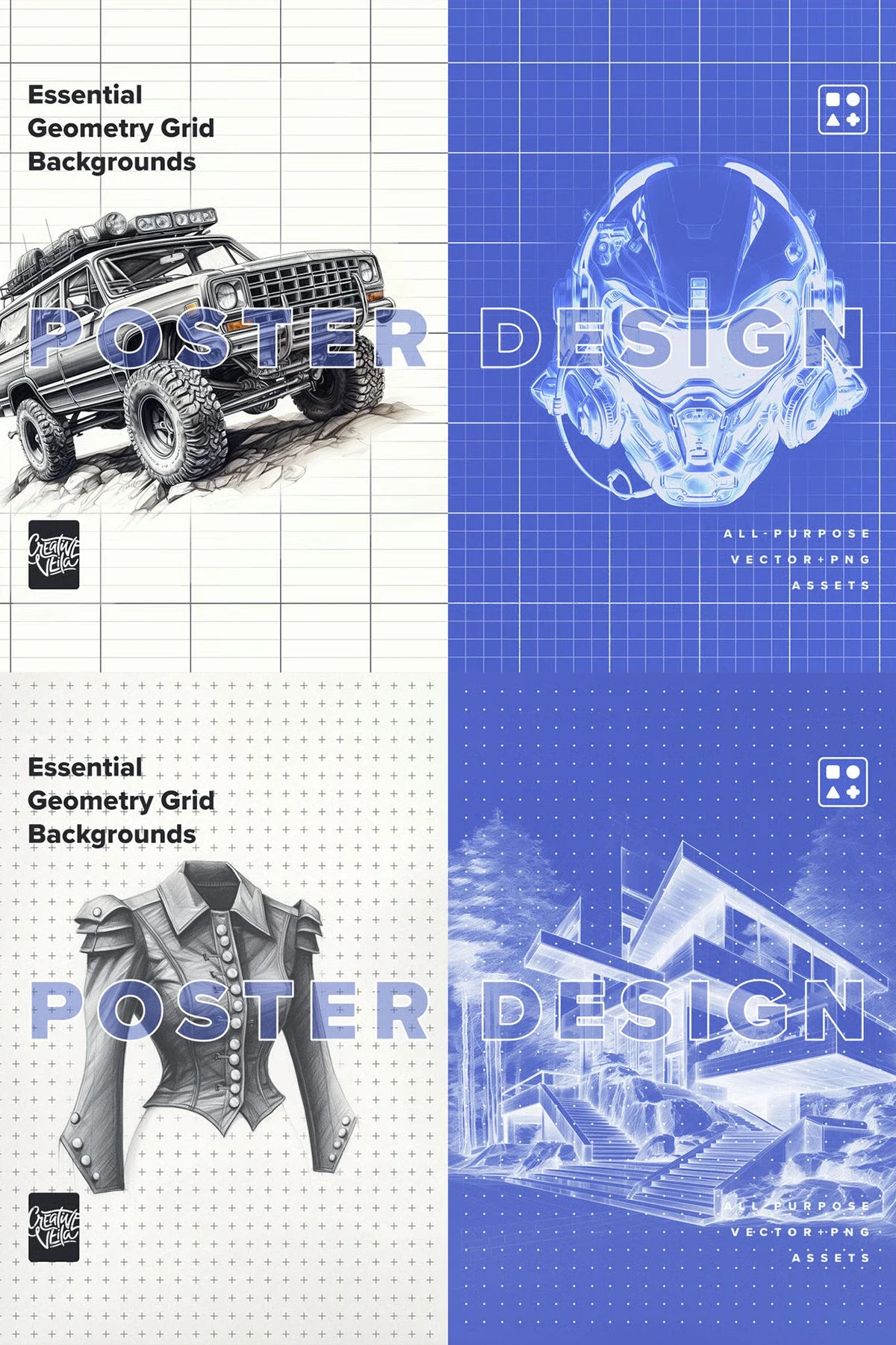 Grid background pattern &mdash; preview 4