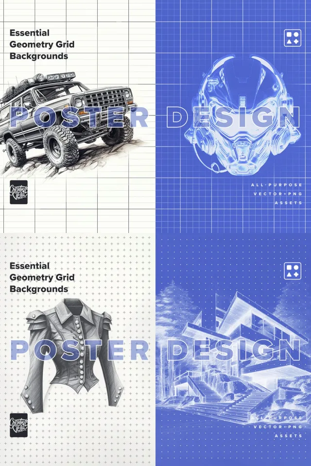 Grid background pattern &mdash; preview 4
