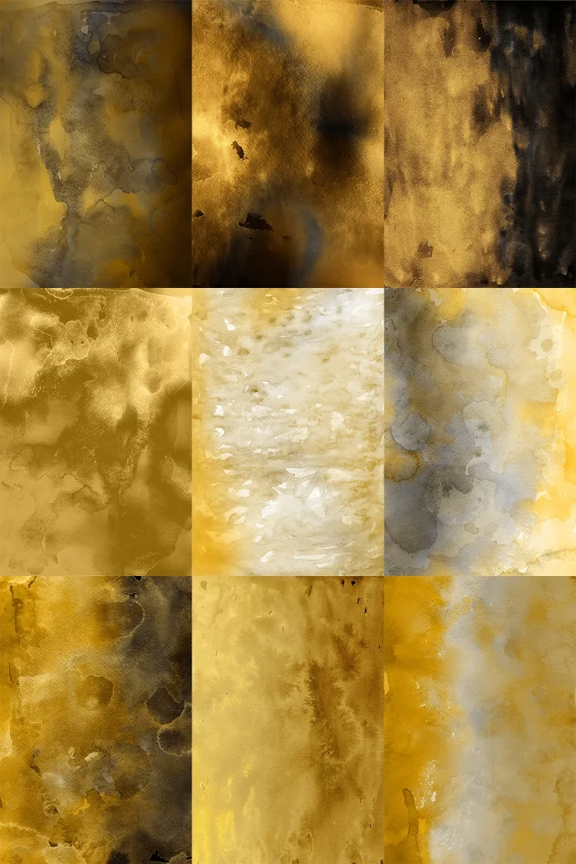 32 Golden Watercolor smudged texture &mdash; preview 4