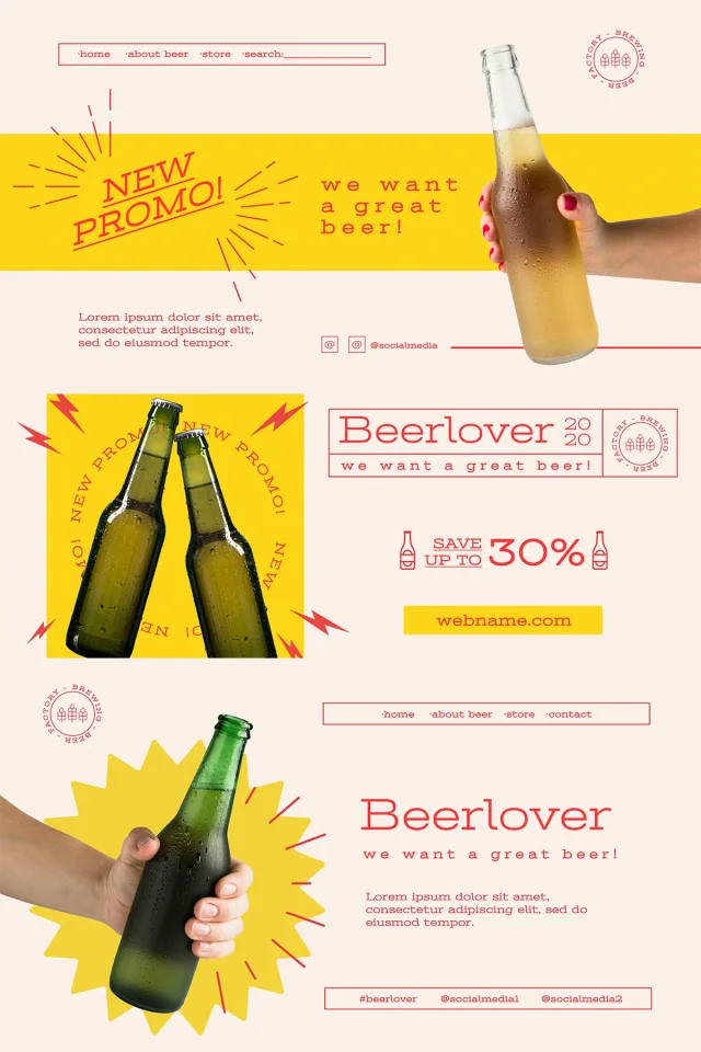 10 Soda beer & beverages Poster template &mdash; preview 3