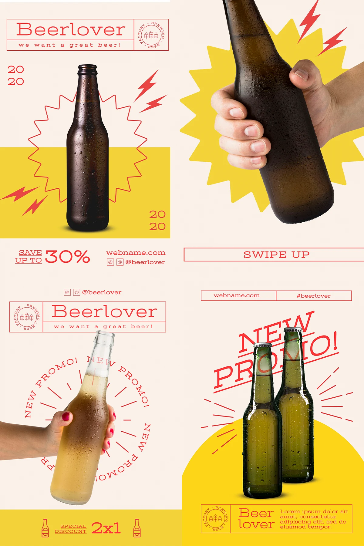 10 Soda beer & beverages Poster template &mdash; preview 4