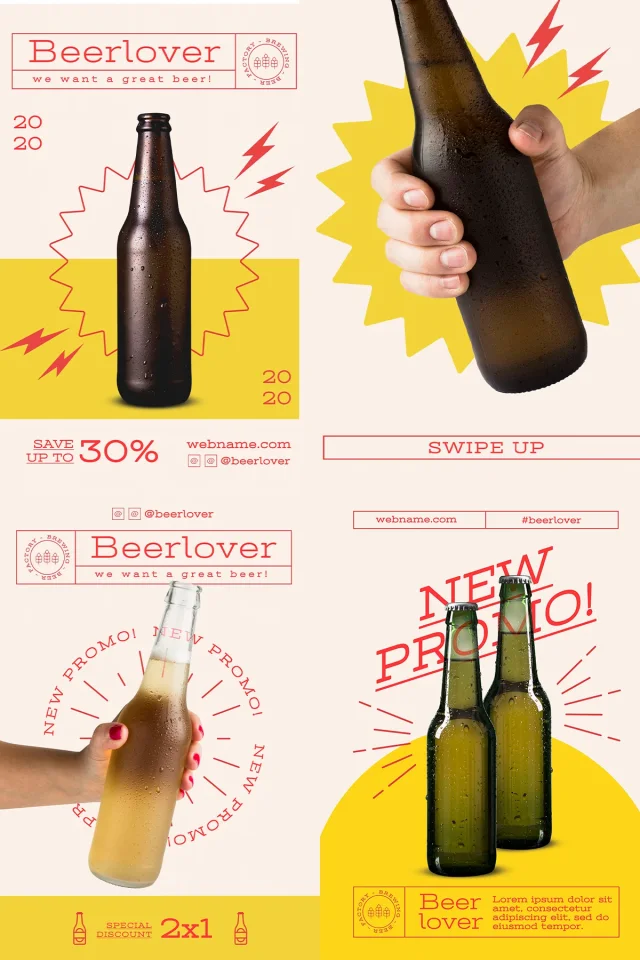 10 Soda beer & beverages Poster template &mdash; preview 4