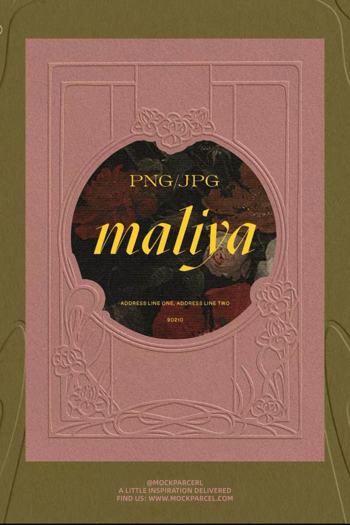 Art Nouveau style paper texture border