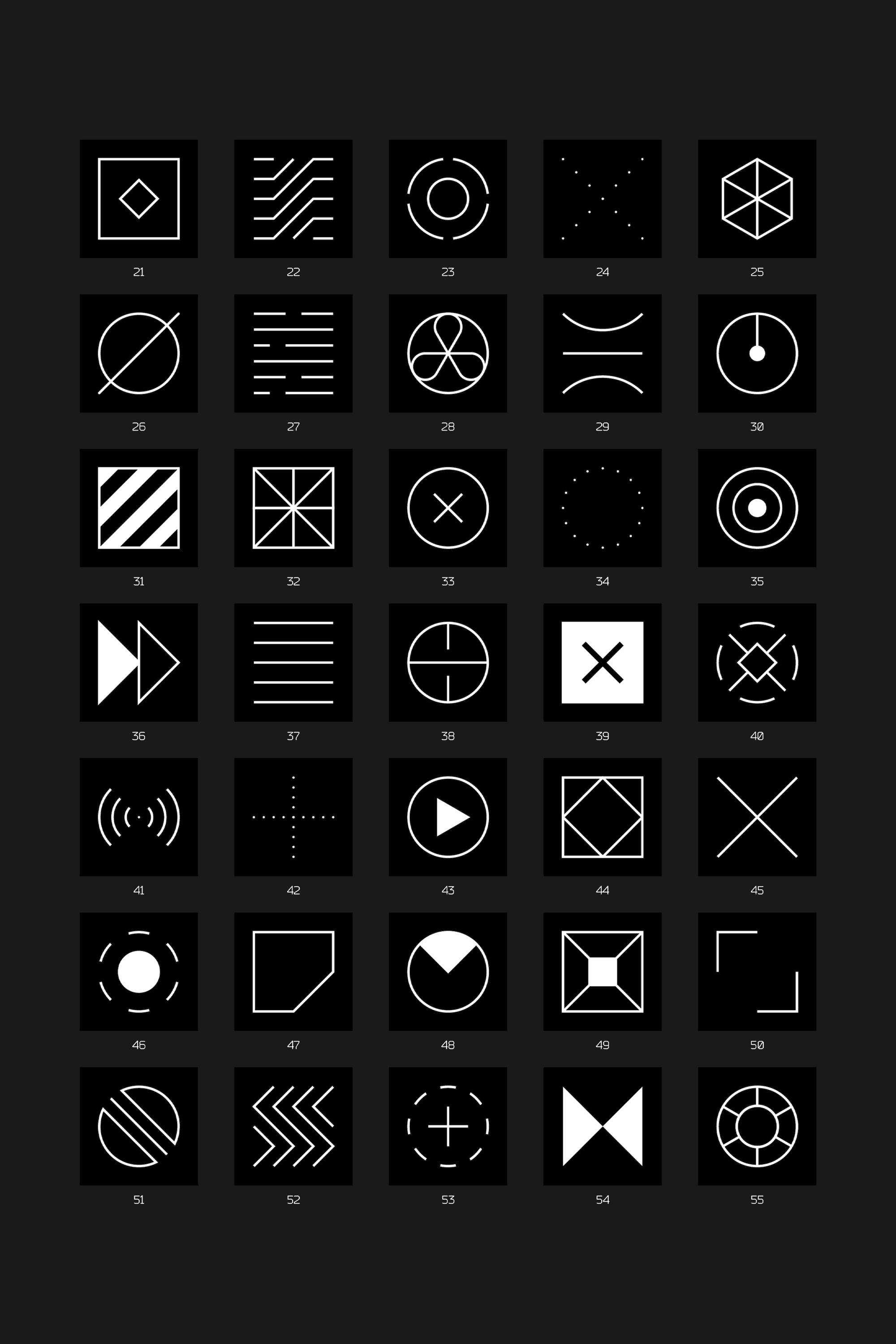125 Abstract Technology Geometry Icons preview 2