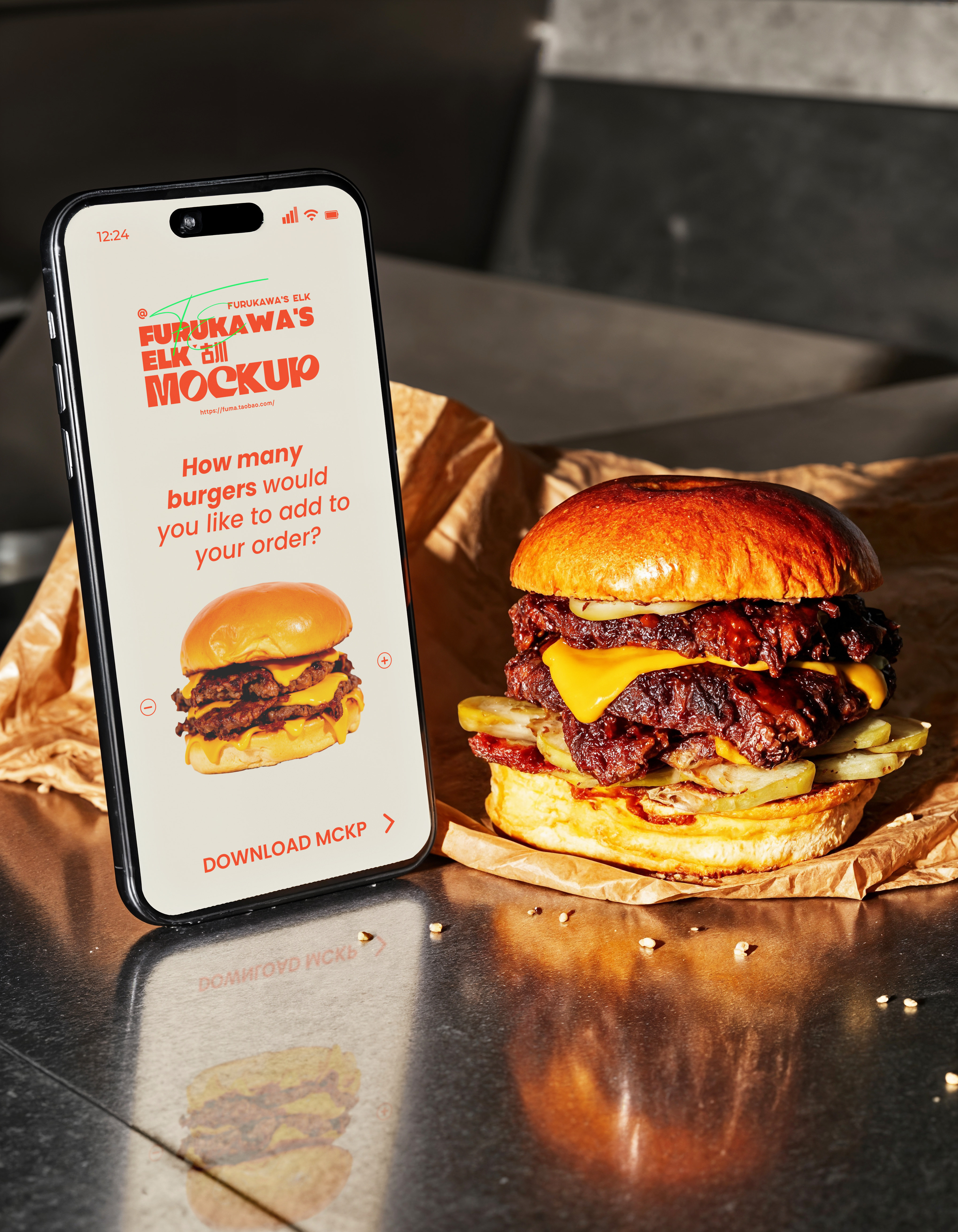 Fast food hamburger brand packaging Mockup &mdash; preview 6