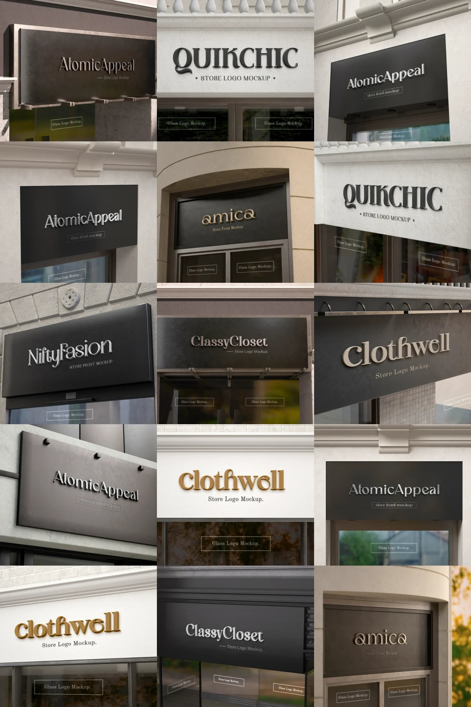 30 Style modern storefront metal signboard preview 05