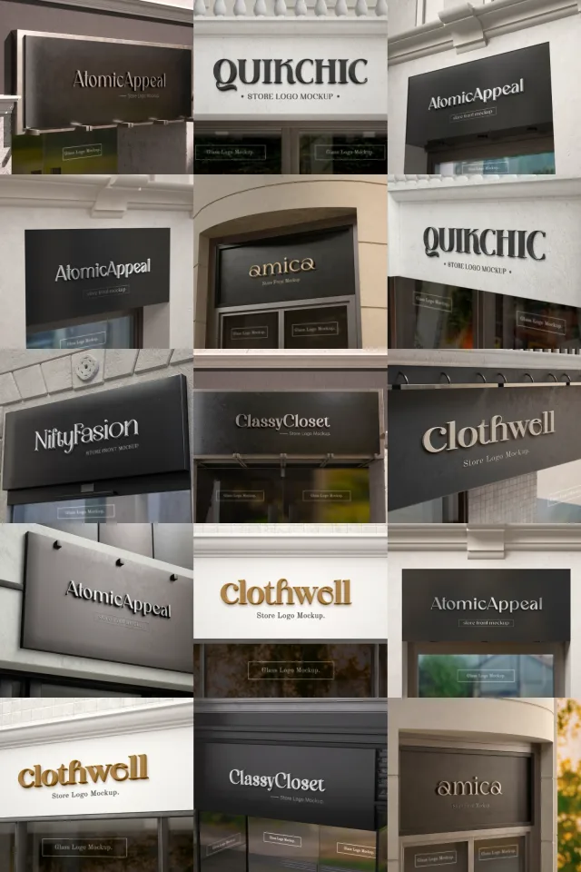 30 Style modern storefront metal signboard preview 05