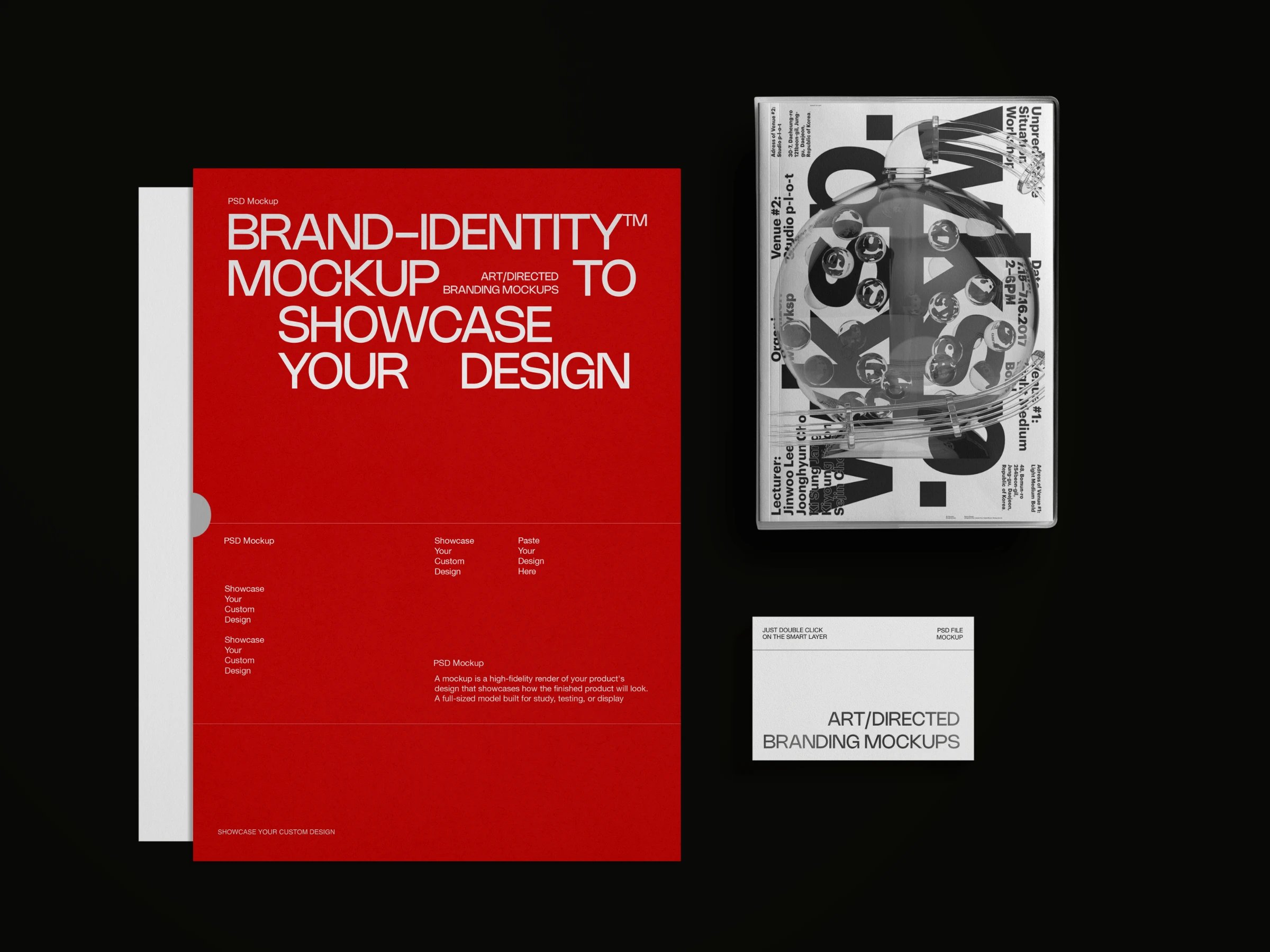 Red minimalist luxury premium office brand VI set preview 3