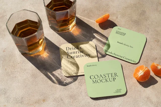 17 Drink Coaster Mockup &mdash; preview 7