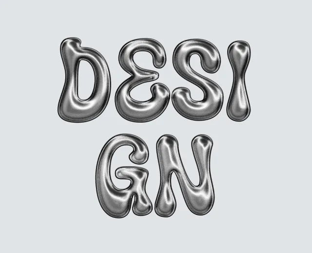 Liquid frosted metal font effect preview 1