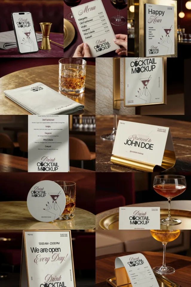 23 Restaurant Bar Canteen Packaging Logo Mockups preview 05