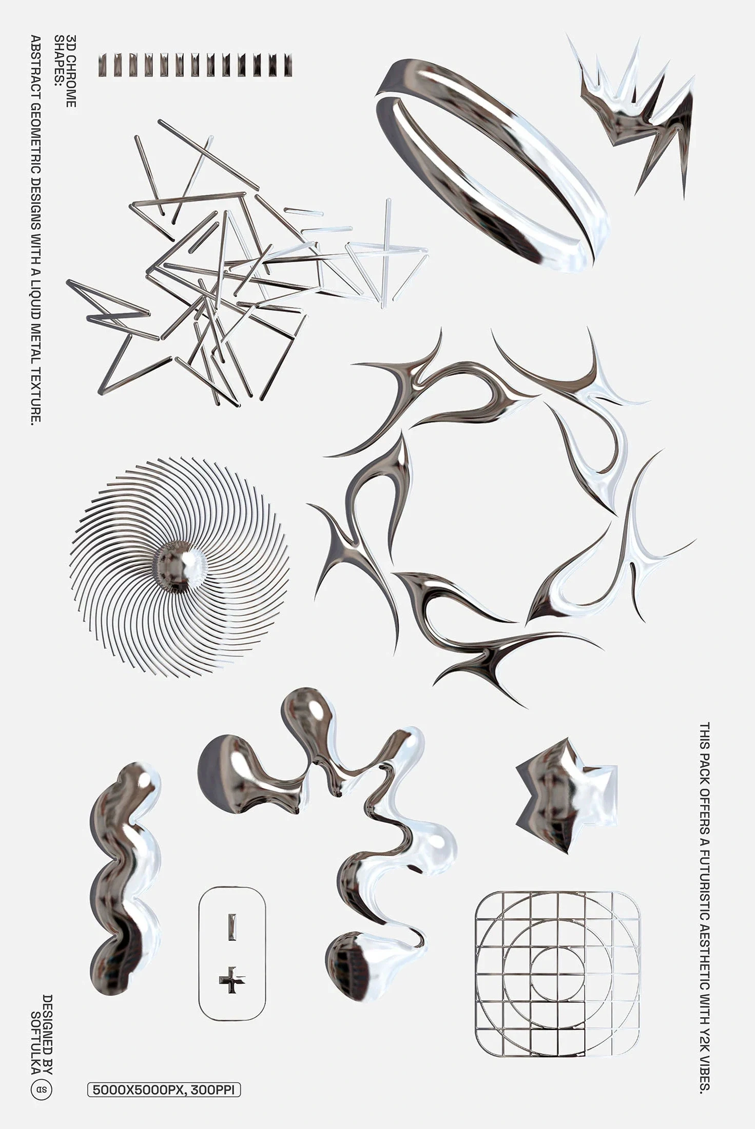 313 Abstract chrome-plated visual element icon &mdash; preview 3