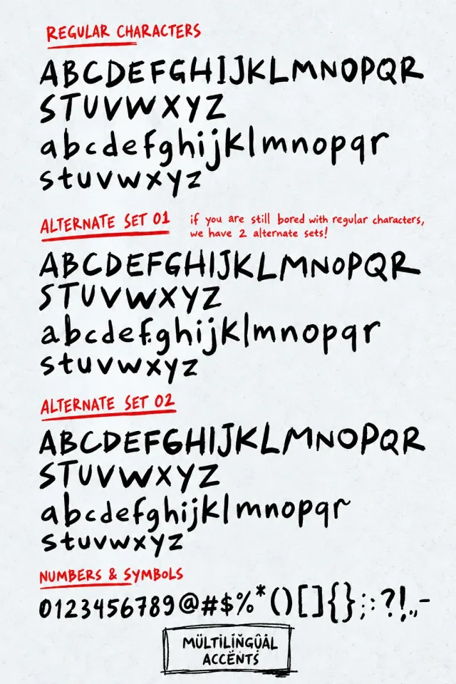 19 Script markers Children's real handwriting &mdash; preview 4