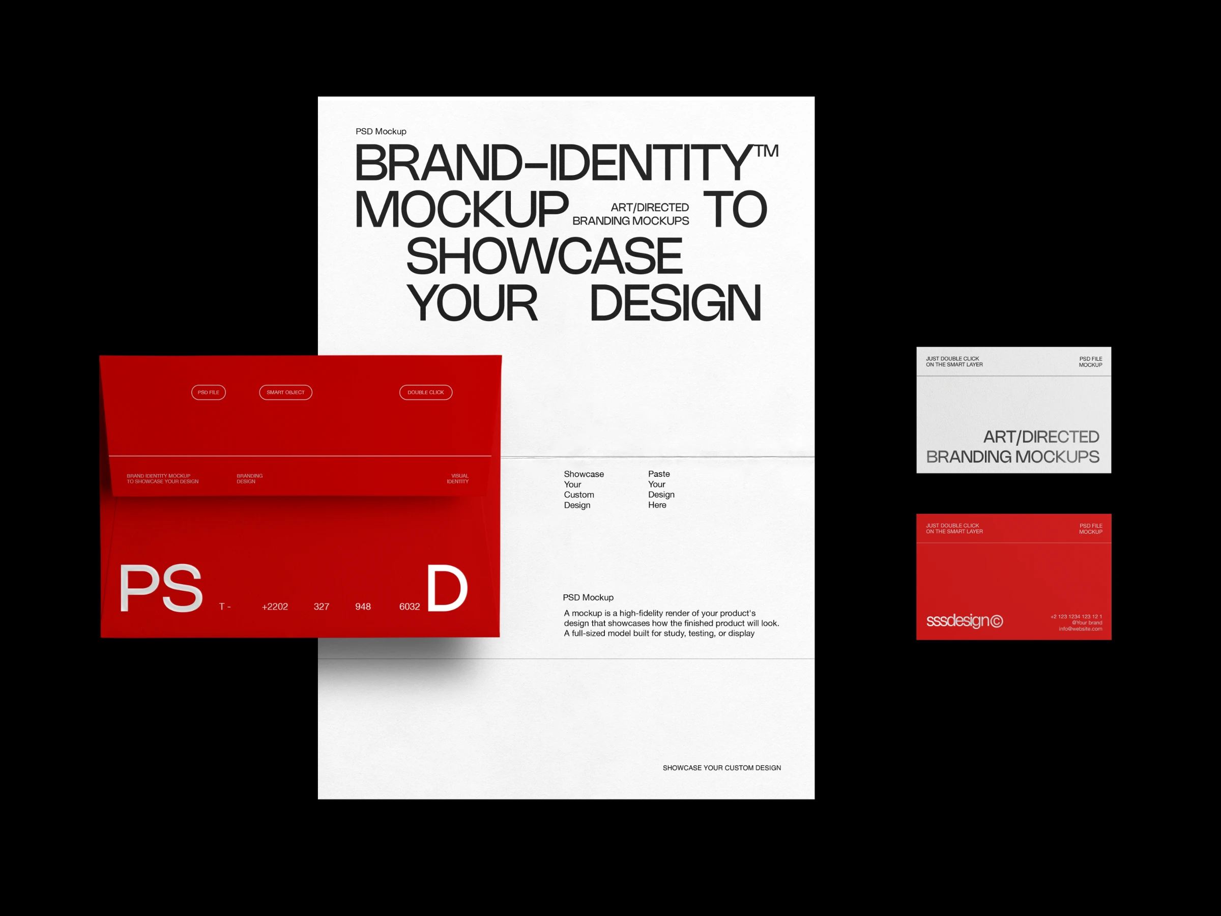 Red minimalist luxury premium office brand VI set preview 2