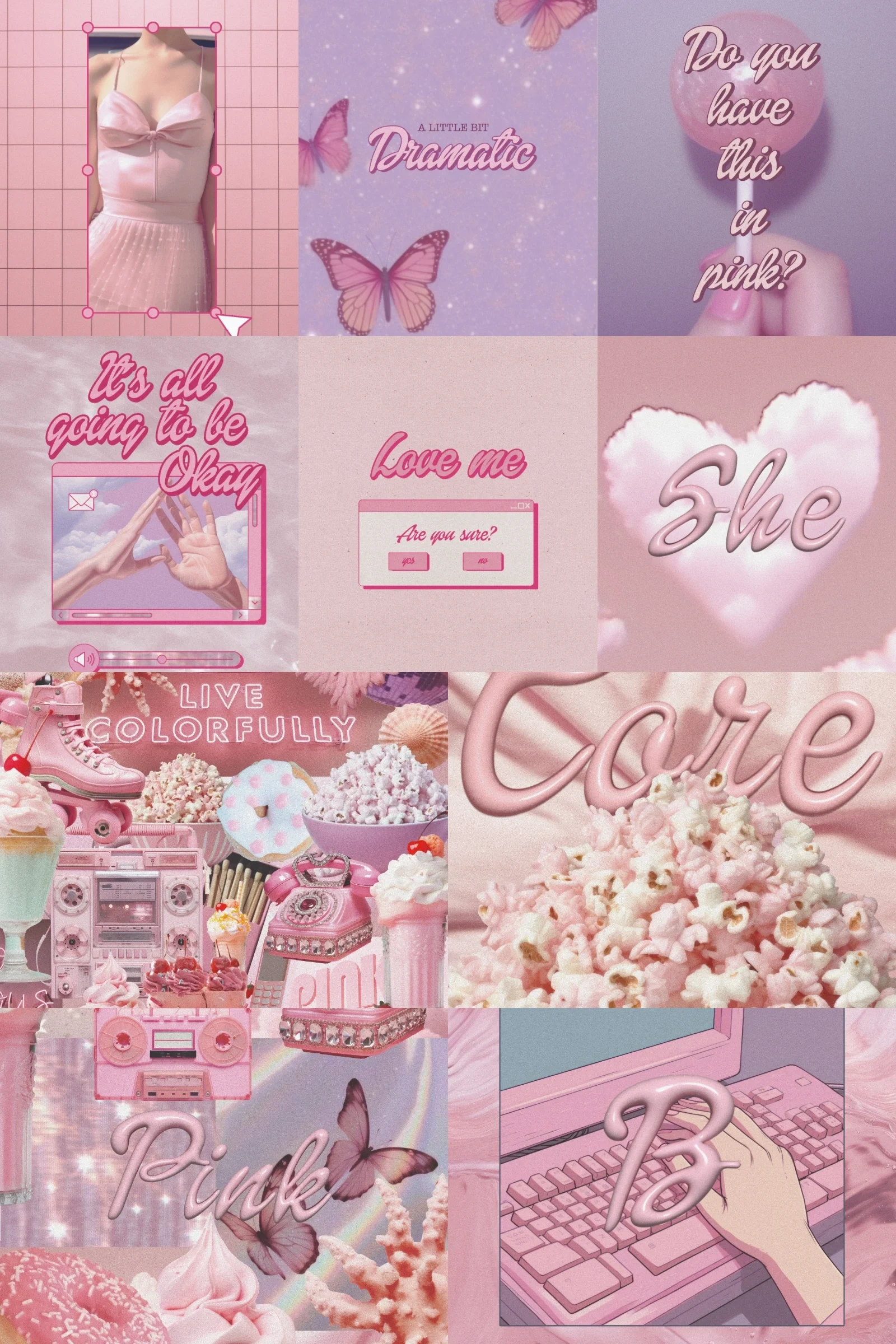 Barbie pink element font poster background texture Y2K preview 04