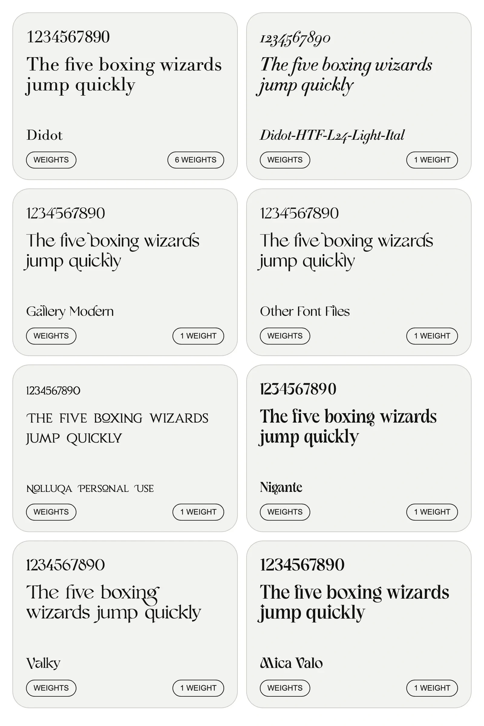12 Selected English serif fonts
