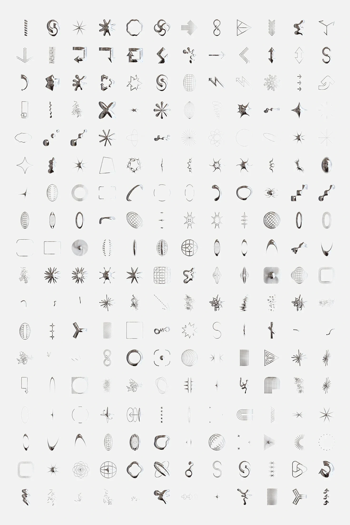 313 Abstract chrome-plated visual element icon &mdash; preview 6