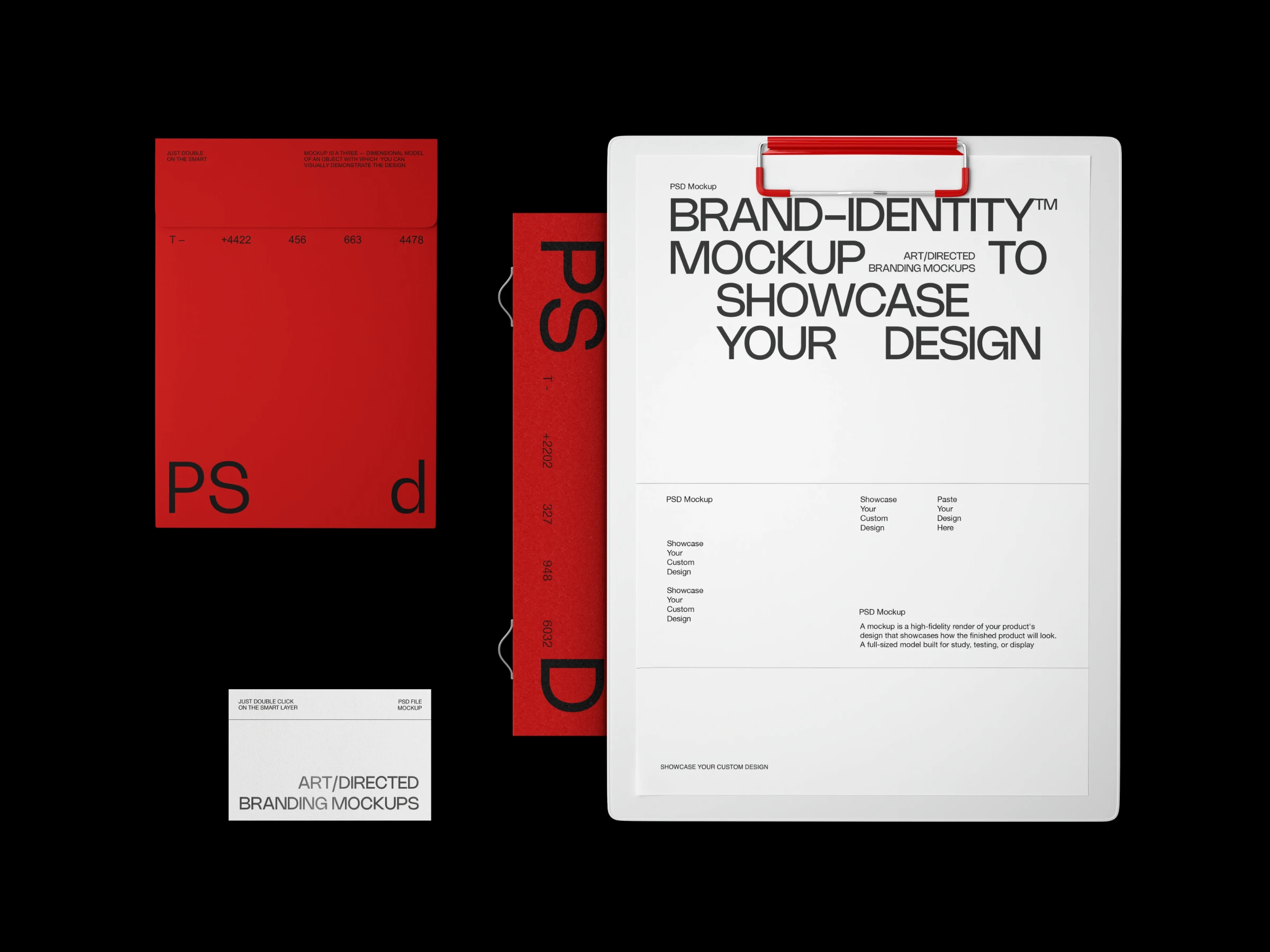 Red minimalist luxury premium office brand VI set preview 6