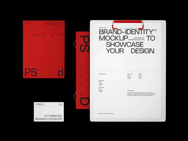 Red minimalist luxury premium office brand VI set preview 6